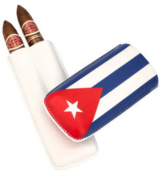 copy of Zigarrenetui kubanische Flagge für 2 Zigarren