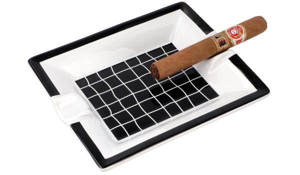 Zigarrenaschenbecher schwarz-weiß