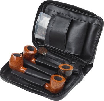 Nappa Leather Pipe Bag Black (holds 6)