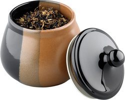 Ceramic Tobacco Jar Black/Brown