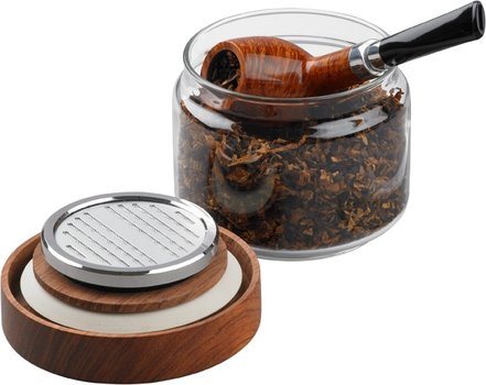 Tobacco Jar Glass/Bubinga
