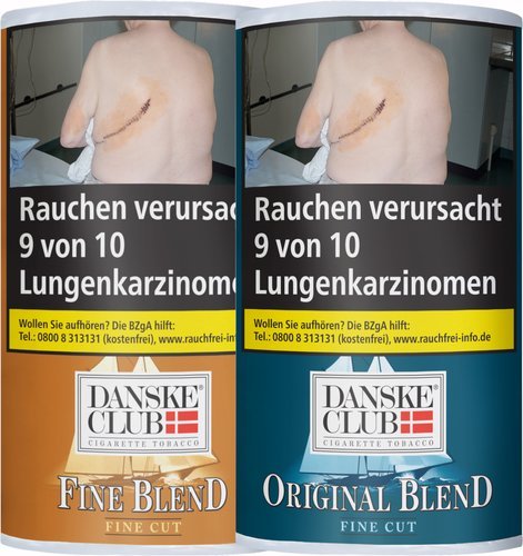 Tabak der Serie Danske Club Feinschnitt
