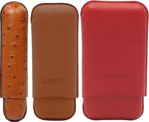 Zigarrenzubehör der Serie Martin Wess Robusto Lederetui Kollektion