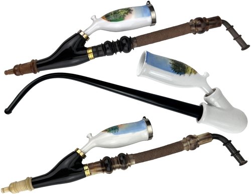 Pfeifen der Serie Old German Clay Pipes Porcelain pipes