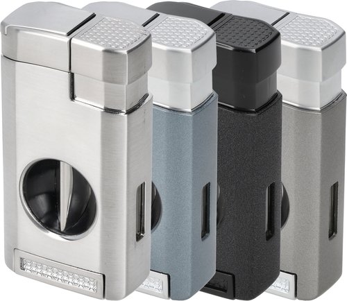 Zigarrenzubehör der Serie Tycoon Excalibur 3er Jetflame mit V-Cutter