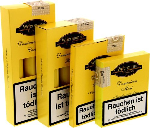Zigarren der Serie Woermann Cigars Dominican (gelb)
