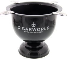 Zigarrenzubehör Aschenbecher  CIGARWORLD Schwarz Rund (Für 4 Zigarren)