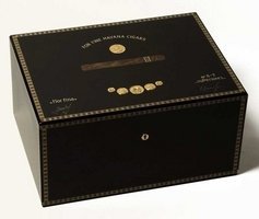 Zigarrenzubehör Humidor  Elie Bleu für 300 Zigarren mit einer Sykomore Maserung in schwarz