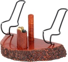 Pfeifenzubehör Pfeifenständer  Classic KadaRone Holz 2er mit Stopfer OHNE Feuerzeug & Feuerzeughülle (644896)