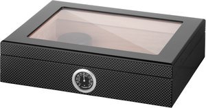 Zigarrenzubehör Humidor  Angelo mit Sichtfenster carbon dekor (920033)