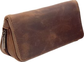 Pfeifenzubehör Pfeifentaschen  Guy Janot 2er braun Buffalo / Canvas  (6220)