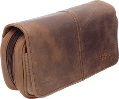 Pfeifenzubehör Pfeifentaschen  Guy Janot 2er braun Buffalo / Canvas  (6247)