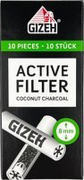 Gizeh Pfeifenfilter 8mm Aktivkohle-Filter, passend für 9mm Pfeifen (10 Stück) (101871)