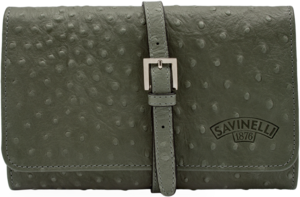 Savinelli Pfeifentasche 4er Rindleder grau Strau&szlig; T660 (14558)