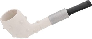 Pfeifen Serienpfeifen  Old German Clay Pipes Wirzenborn  #74 weiß Ebonit