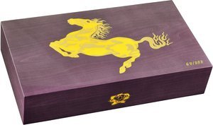 Zigarrenzubehör Humidor  Elie Bleu Horse für 110 Zigarren Purple/Yellow