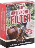 Pfeifenzubehör Pfeifenfilter  Ermuri 9 mm Aktivkohle Filter 40er Schachtel (704)
