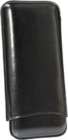 Martin Wess Corona leather cigarcase collection 3er Cutter Black