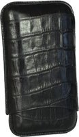 Zigarrenzubehör Etui  Martin Wess 3er Kroko schwarz (591) (10347)