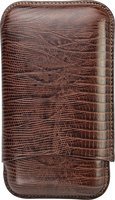 Zigarrenzubehör Etui  Martin Wess 3er Eidechse braun (lizard) (591) (10343)