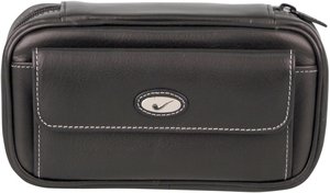 Pfeifenzubehör Pfeifentaschen  Classic 3er Leder schwarz Metallemblem (633751)