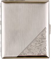 Zigarrenzubehör Etui  Jean Claude 20er Zigarillo  JC Metall nickel gebürstet mit Ornament Ecke (600922)