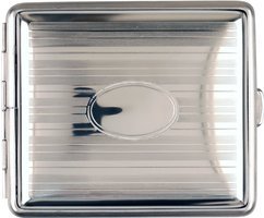 Zigarrenzubehör Etui  vom Hofe Manufaktur 18er Metall chrom Streifen (600642)
