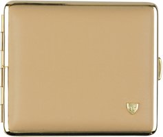 Zigarrenzubehör Etui  vom Hofe Manufaktur 18er Soft-Leder beige Rahmen vergoldet (605622)