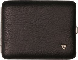 Zigarrenzubehör Etui  Classic 18er Leder schwarz Rahmen innen hochglanz nickel (605611)