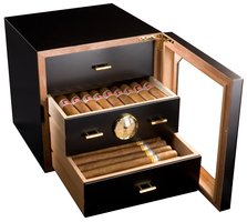 Zigarrenzubehör Humidor  Adorini Medium Deluxe Black (1591)