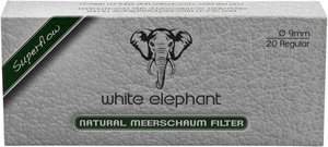 Pfeifenzubehör Pfeifenfilter  White Elephant 9mm Naturmeerschaum-Filter (20 Stück) (20201)