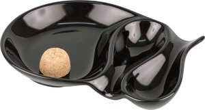 Pfeifenzubehör Aschenbecher  Classic schwarz glänzend 2 Ablagen oval (520745)