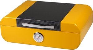 Zigarrenzubehör Humidor  Classic gelb Carbon-Optik glänzend (561462)