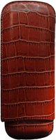 Zigarrenzubehör Etui  Martin Wess 2er Kroko braun (571) (12705)