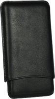 Zigarrenzubehör Etui  Martin Wess 5er smooth schwarz (503-13) (10291) kleiner Kratzer im Leder