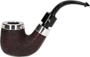 Pfeifen Serienpfeifen  Peterson Bent Sandblast Silberkappe & band (17590)