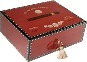 Zigarrenzubehör Humidor  Elie Bleu für 75 Zigarren mit einer Sykomore Maserung in rot