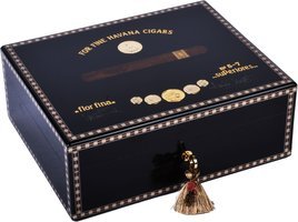 Zigarrenzubehör Humidor  Elie Bleu für 75 Zigarren mit einer Sykomore Maserung in schwarz