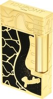 Zigarrenzubehör Feuerzeug  S.T. Dupont Fender schwarz/gold mit Kette (C16025CL)