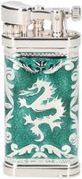 Pfeifenzubehör Pfeifenfeuerzeug  Sillems Doubleside Dragon Emaille grün (1991G)