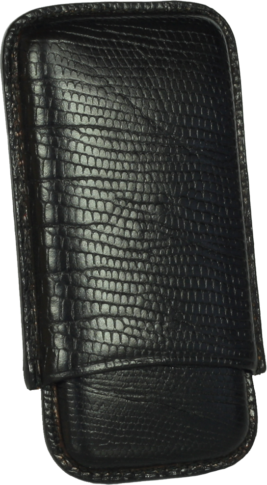 Martin Wess Cigarillo Etui Kollektion (Leder) 4-5er Zigarilloetui - Eidechse Schwarz (505)