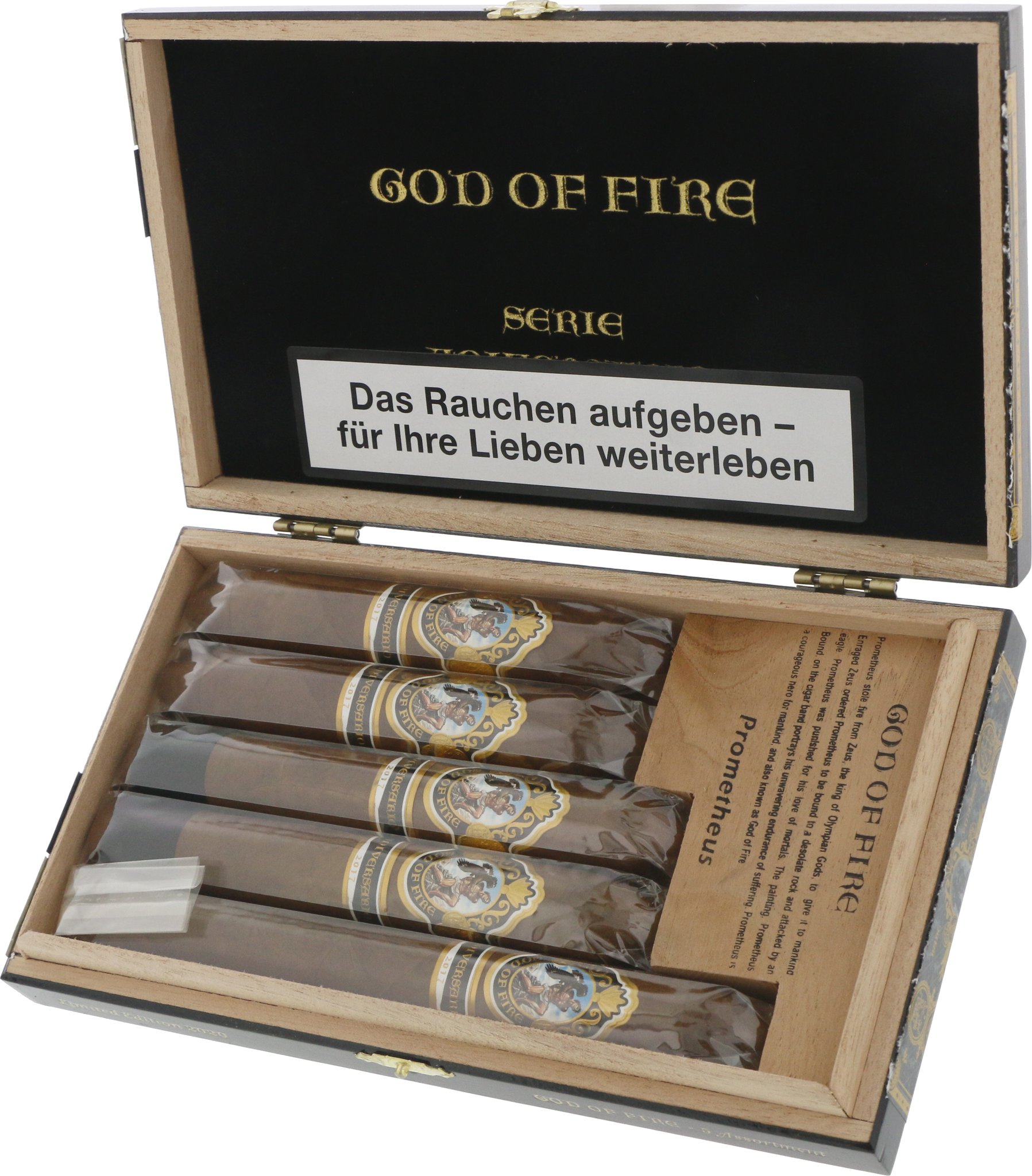 God of Fire by Arturo Fuente Serie B Assortment 5er (Limited Edition 2020) offen