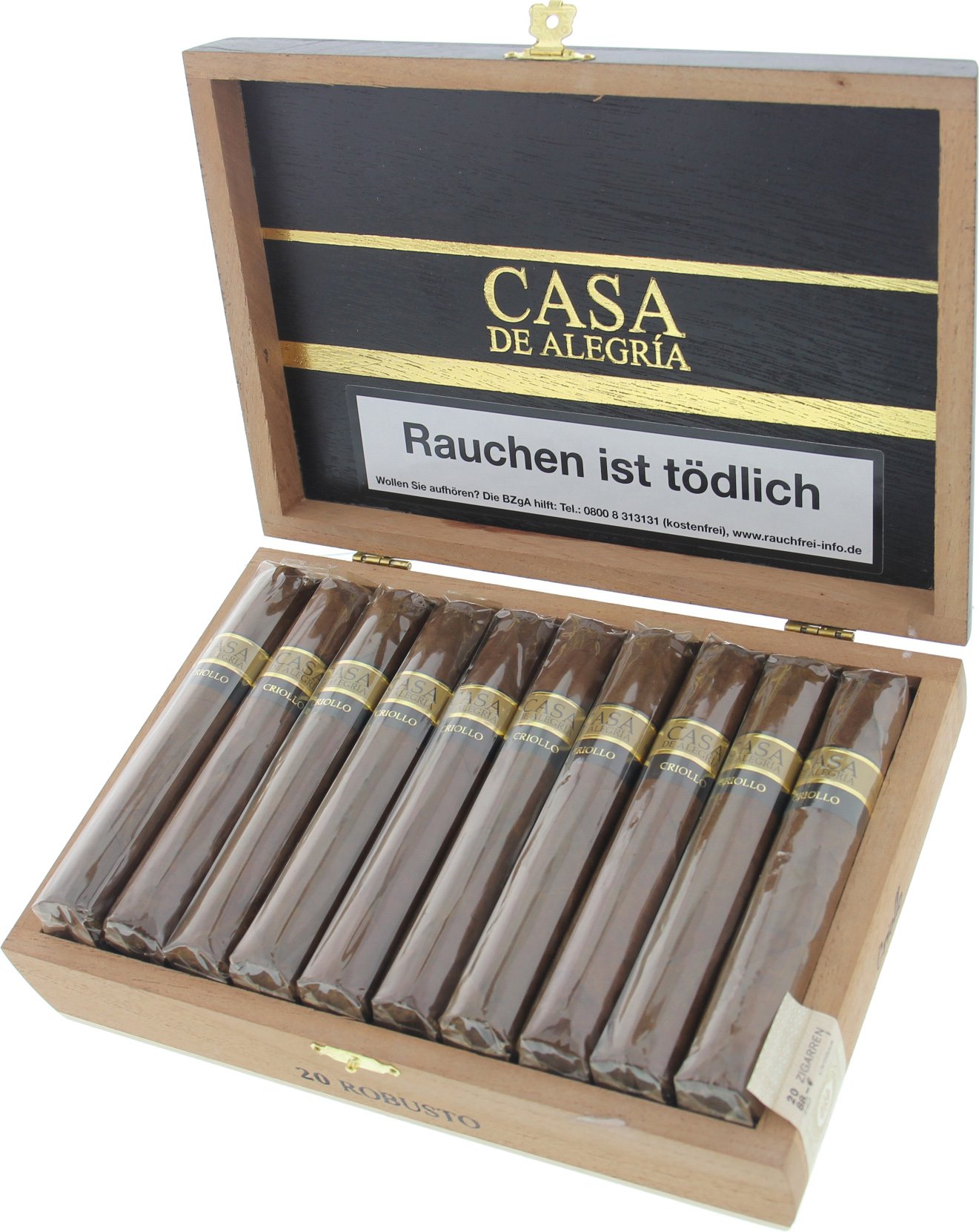 Casa de Alegria CRIOLLO Robusto Kiste offen