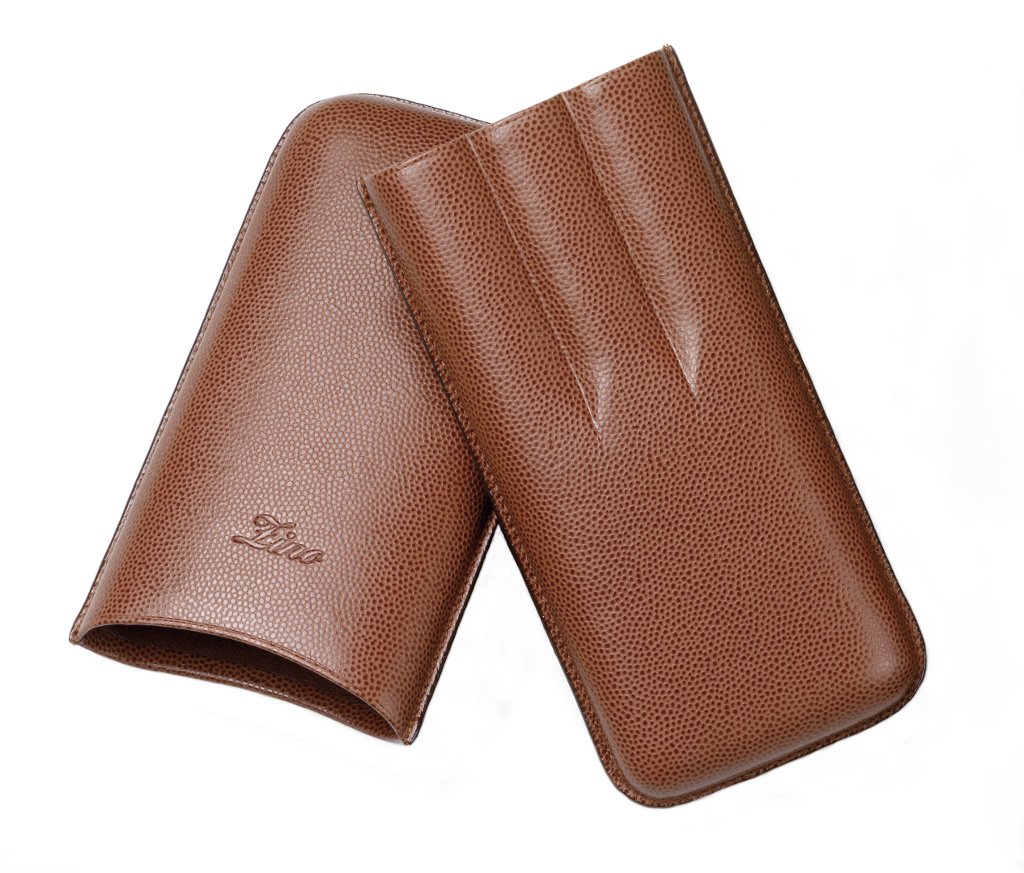 Zino Leder Cigarrenetui braun Double Corona 3 (DC3 - 3547)