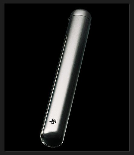 Sillems 1er Cigarrenröhre Silverplated mit seitl. Schanier (3170)