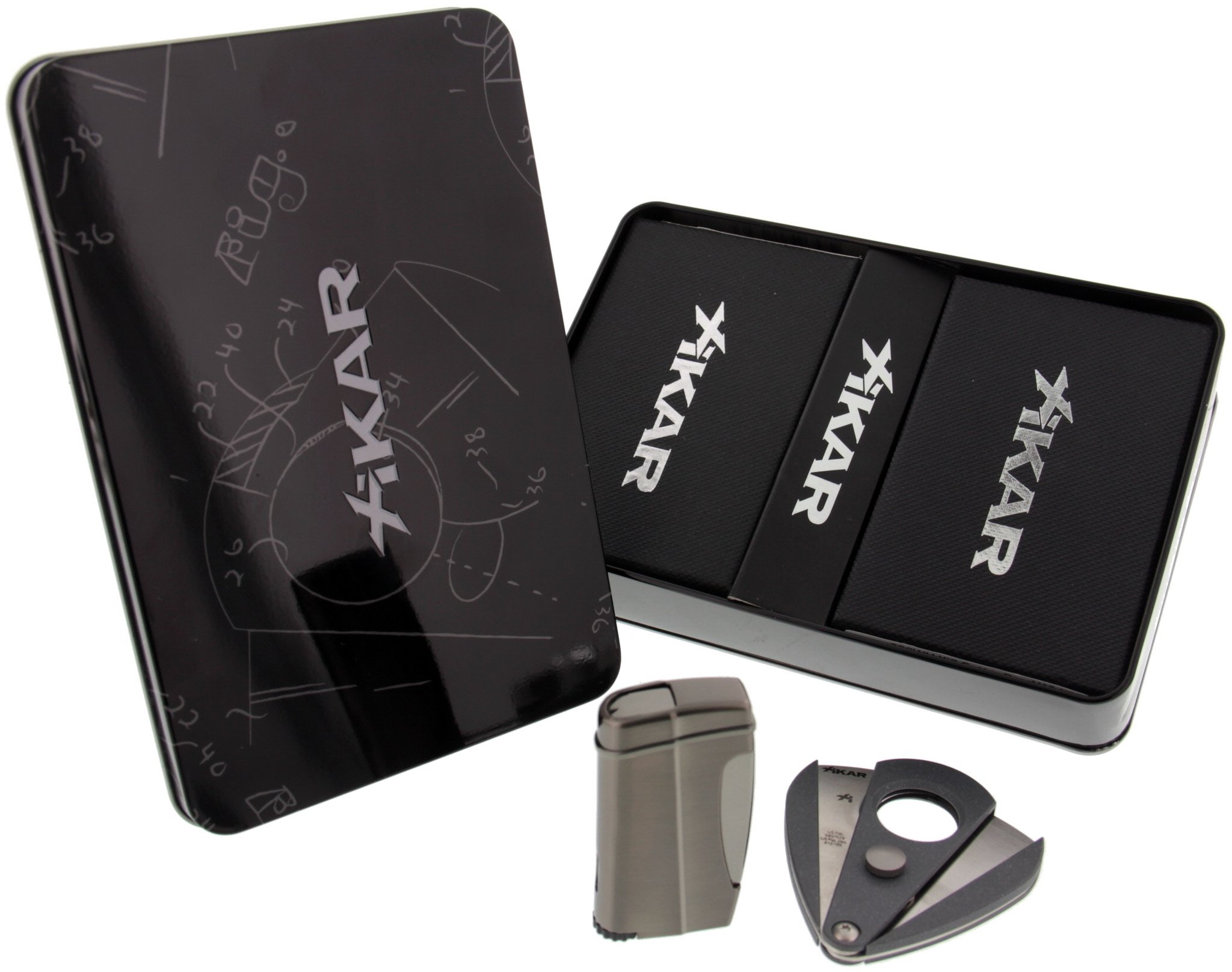 Xikar Geschenkset gunmetal & silber