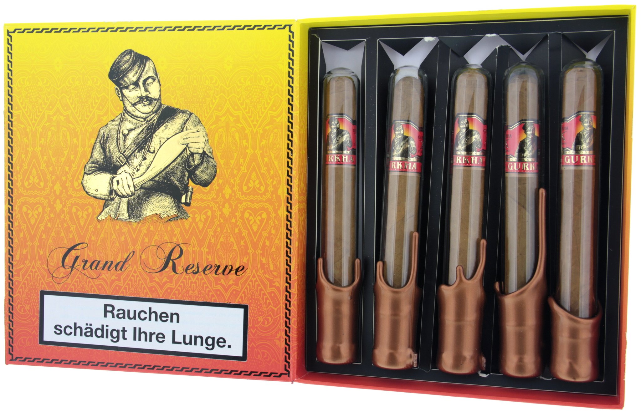 Gurkha Sampler Grand Reserve Robusto Sampler (5 Zigarren) offen