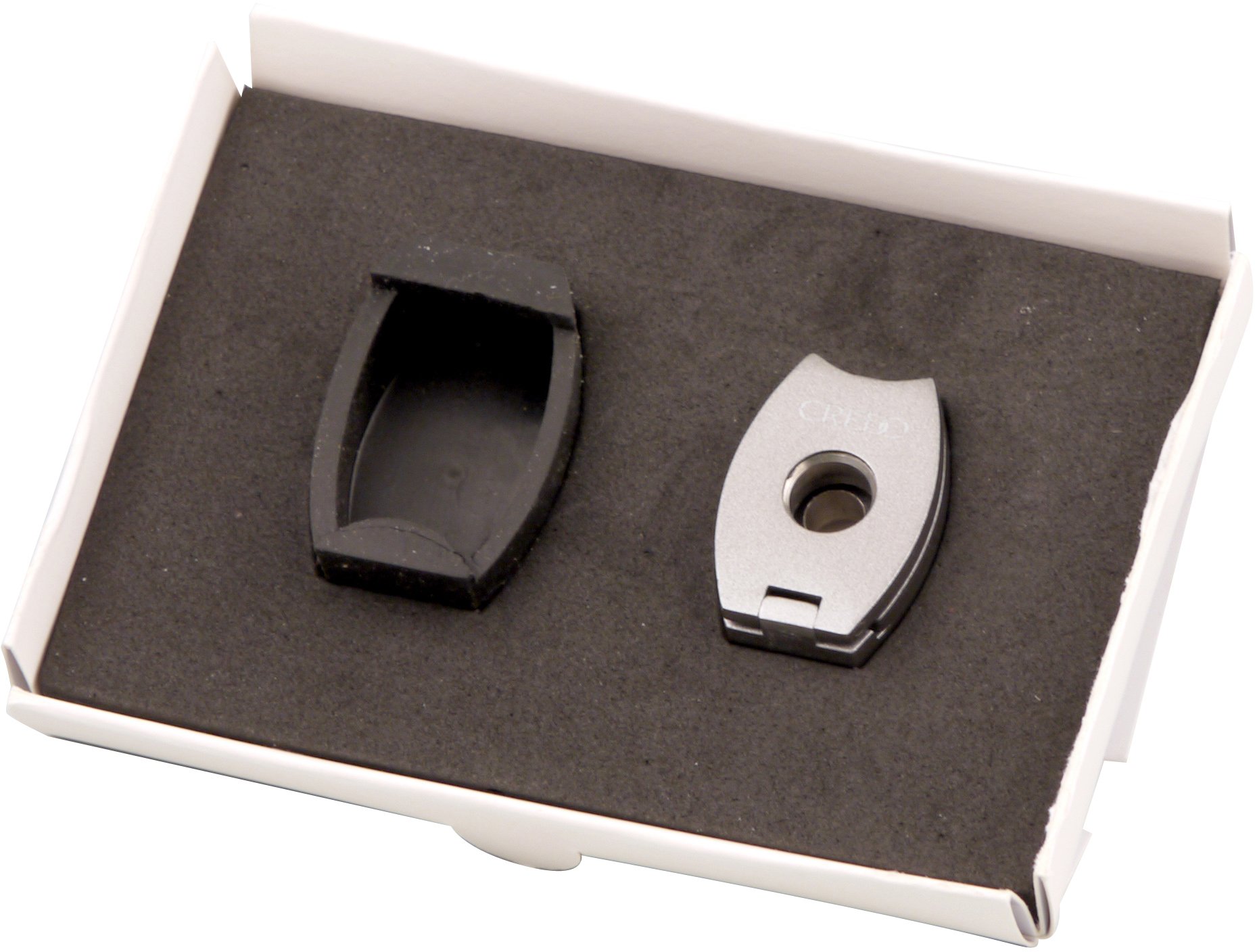 Credo Zigarrenbohrer oval 3-in-1 Punch Silber (592552) Verpackung offen