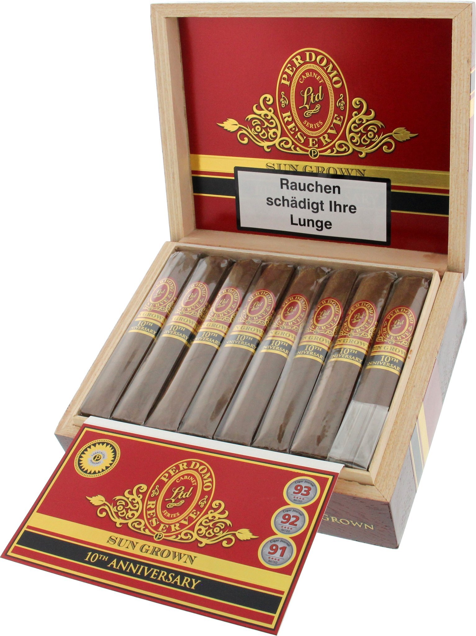 Perdomo Reserve 10th Anniversary Super Toro (Box-Pressed Sun Grown) Kiste offen