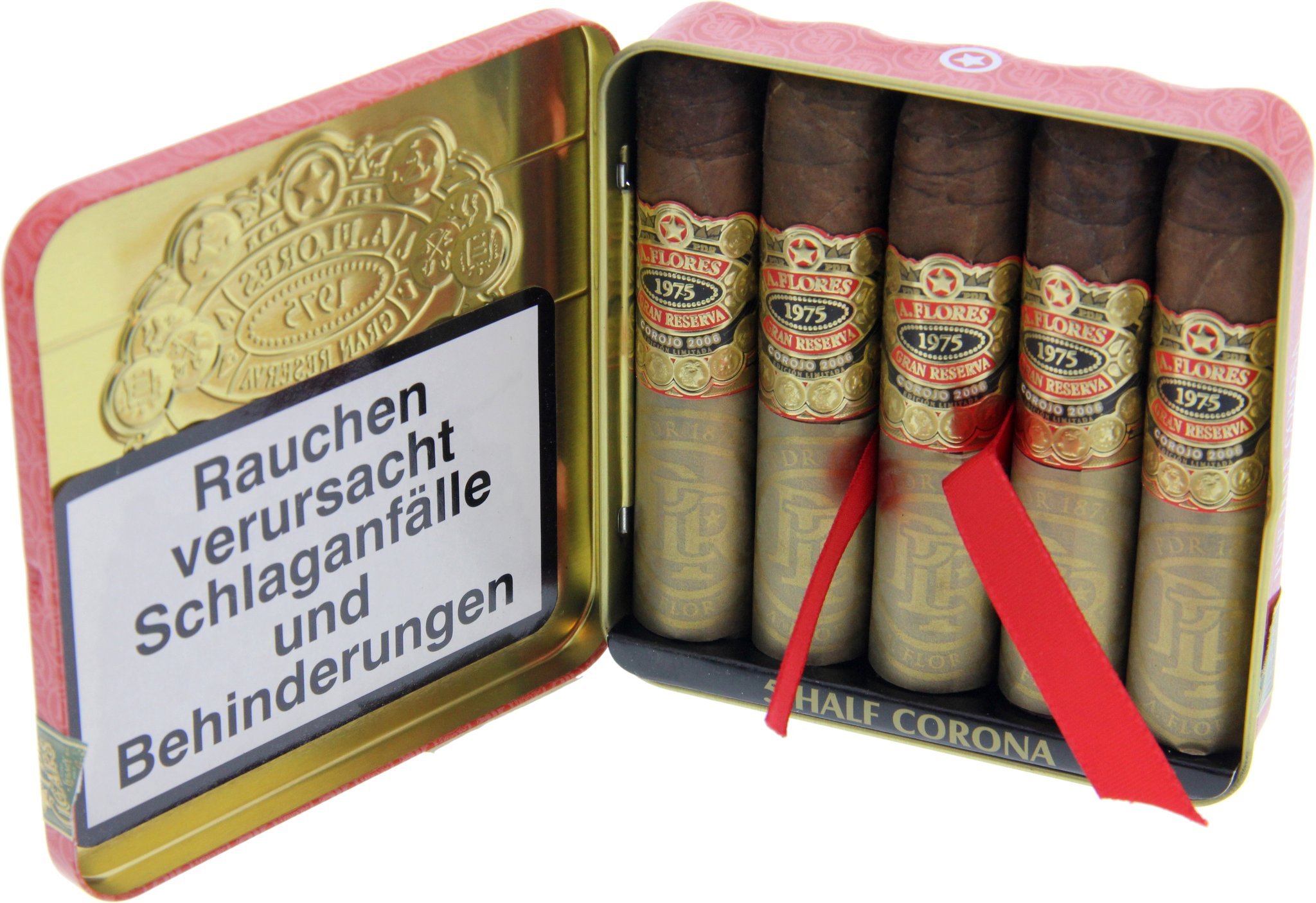 PDR Abe Flores 1975 Gran Reserva Corojo 2006 Half Corona Tin (aus der Blechschachtel) offen